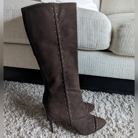 Max Studio Suede Leather Boots - Picture 5 of 9